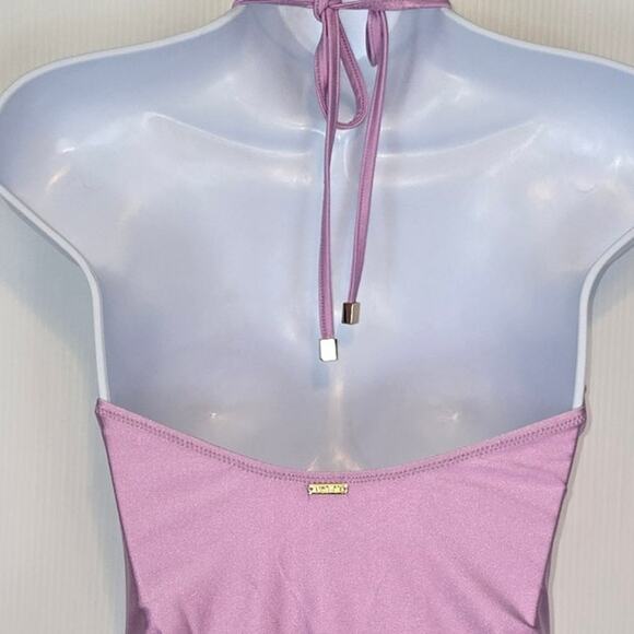 L'Agence Leila Halter One Piece Swimsuit in Lilac Gold Chain Underwire S NEW - Picture 6 of 9